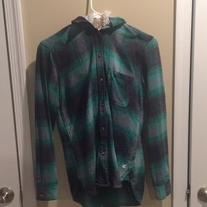 American Eagle hoodie with buttons and fur